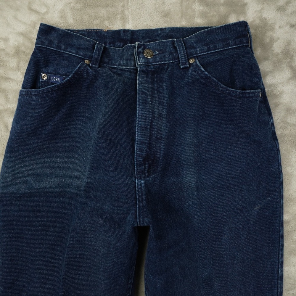 Vintage Lee High Waisted Tapered Leg 80s Jeans Women's 12P Dark Wash 28x27.5 - Picture 2 of 10